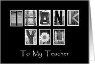 To My Teacher - Thank You - Alphabet Art card