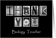 Biology Teacher - Thank You - Alphabet Art card