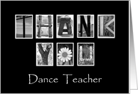 Dance Teacher - Thank You - Alphabet Art card