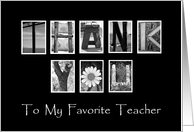 Favorite Teacher - Thank You - Alphabet Art card