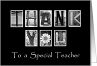 To a Special Teacher - Thank You - Alphabet Art card