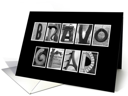 College Graduation - Congratulations - Bravo - Alphabet Art card