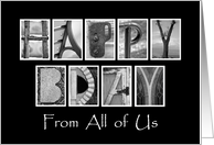 From All of Us - Happy Birthday - Alphabet Art card