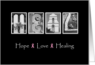 Recovery from Cancer - Hope Love Healing - Alphabet Art card