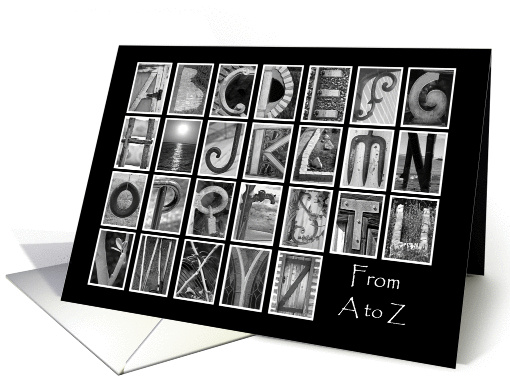 Teacher Retirement Congratulations - A to Z - Alphabet Art card