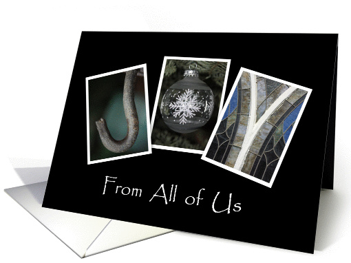 Company Christmas Card - Joy - From All of Us - Alphabet Art card