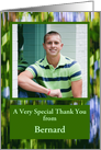 Blue and Green Customize Thank You Photo card