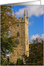 Parish church clock tower blank card