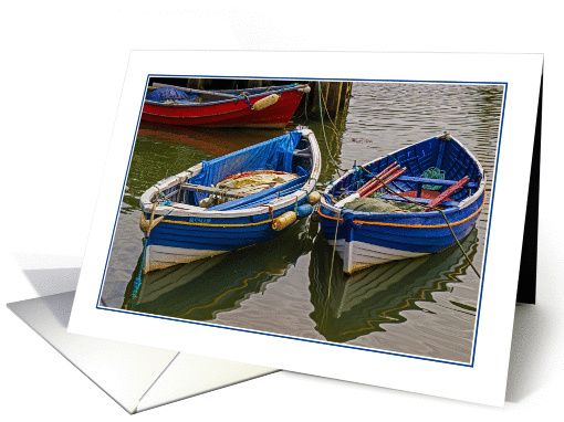 Colorful Fishing Boats-Blank card (1393404)