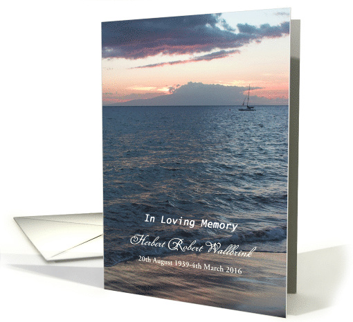 Beach Sunset Custom-Thank You for your Sympathy card (1412130)