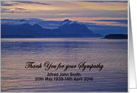 Glacier Bay Sunset Customize Thank you for your Sympathy card
