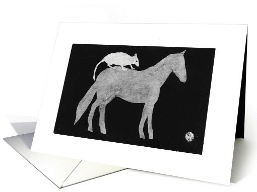 Fine Art - Piggy Back Horse card (863774)