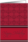 Damask Happy Holidays Christmas Card