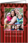 Happy Holidays Damask Christmas Card