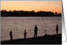 Sunset Fishing Blank Notecard Card