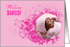 Welcome Baby Girl Announcement card