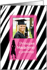 Princess Pink Zebra Print Graduation Photo Card