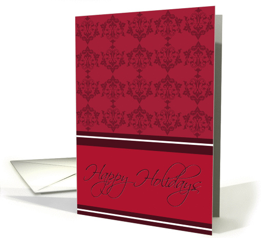 Damask Happy Holidays Christmas card (864355)