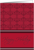 Damask Happy Holidays Christmas Card