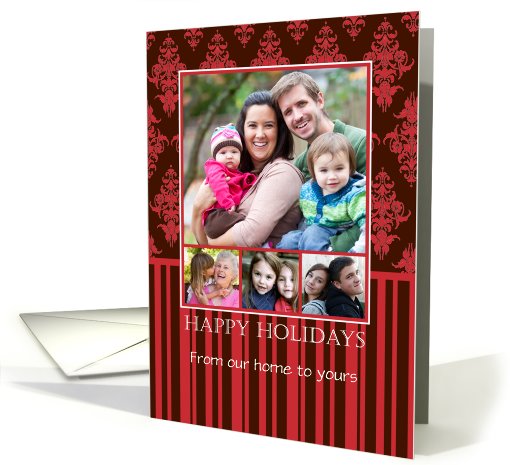 Happy Holidays Damask Christmas card (872179)