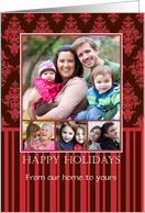 Happy Holidays Damask Christmas Card