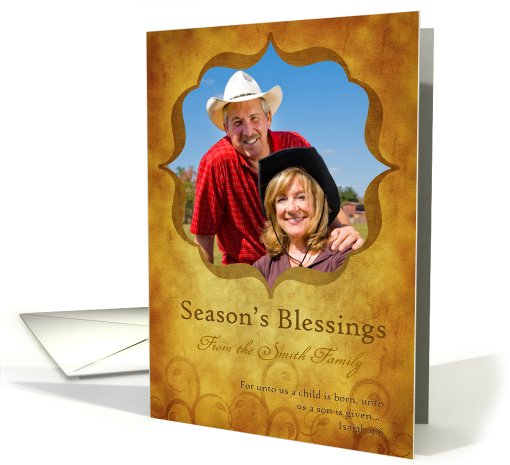 Christian Season's Blessings Christmas Photo card (876667)