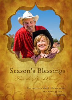 Christian Season's Blessings Christmas Photo card