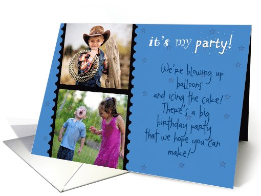 It's My Party Blue Photo card (877994)