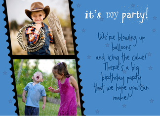 It's My Party Blue Photo Card