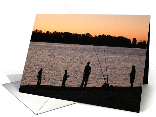 Sunset Fishing Blank Notecard card (908151)