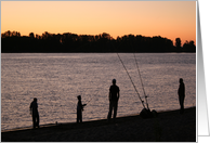 Sunset Fishing Blank Notecard Card