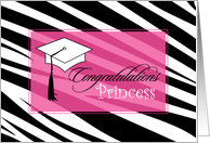 Zebra Print Princess Graduation Card