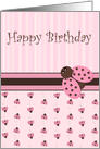 Happy Birthday,Cute Ladybug card