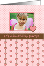 Heart Strings and Polka Dots Girl’s Birthday Invitations card