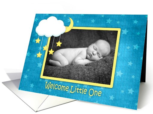 Cloud Mobile Welcome Baby Announcement Photo card (868939)