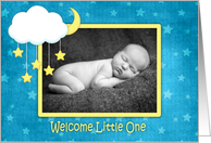 Cloud Mobile Welcome Baby Announcement Photo Card
