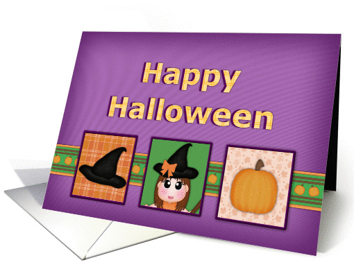 Halloween Greeting, Witch and Pumpkin card (869340)