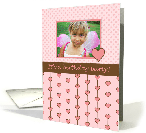 Heart Strings and Polka Dots Girl's Birthday Invitations card (871540)