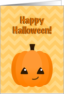 Cute Kawaii Jack o’Lantern Halloween Greeting card