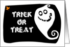 Trick or treat ghost Halloween Card