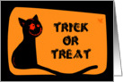 Trick or treat black cat Halloween Card