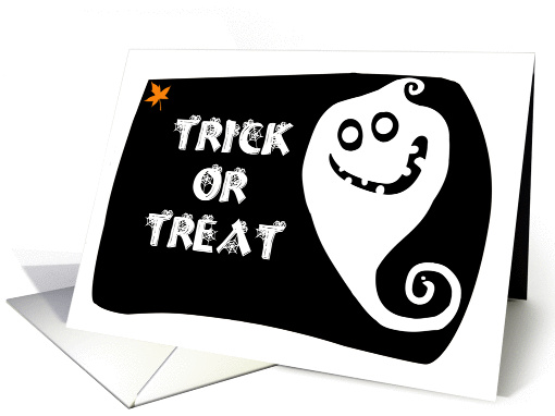 Trick or treat ghost Halloween card (870301)