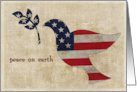 Patriotic christimas, dove olive branch, peace card