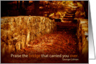 autumn, bridge, encouragement, card