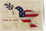 Patriotic christimas, dove olive branch, peace card