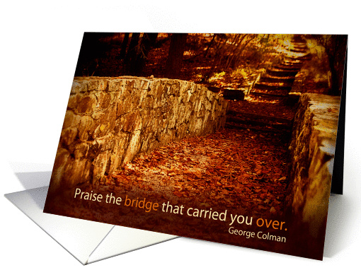 autumn, bridge, encouragement, card (879897)