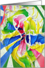 painted silk abstract design blank note card