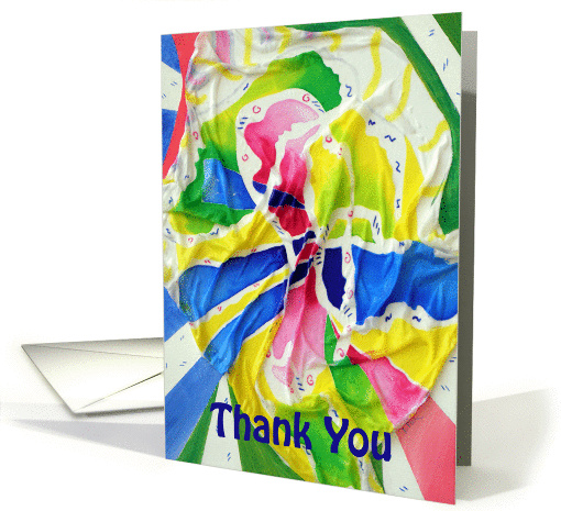 Thank You, painted silk abstract design card (868540)