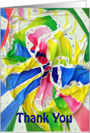 Thank You, painted silk abstract design card