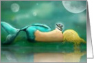 Sleeping Mermaid with Magical Dragon Note Card! card